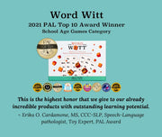 Paquete de 16 palabras Witt: el juego rápido y divertido para toda la familia | Pensamiento flexible, conciencia fonémica y más