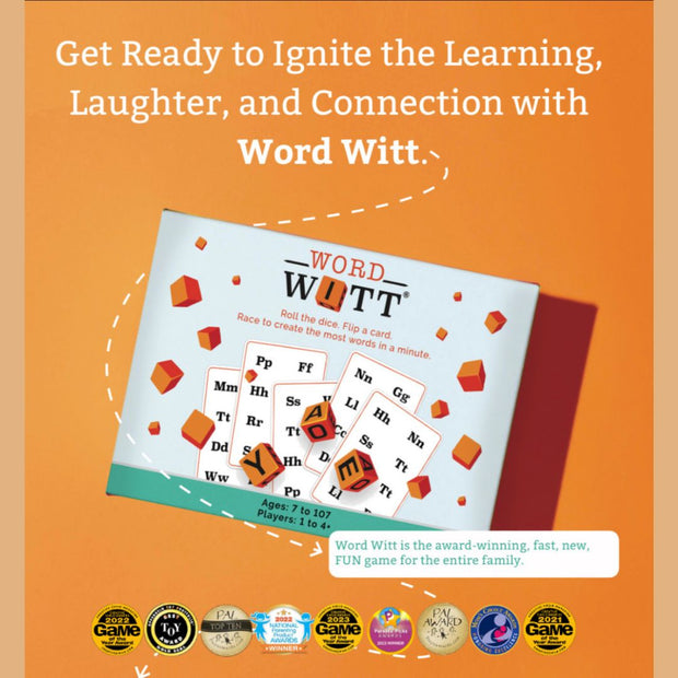 Paquete de 16 palabras Witt: el juego rápido y divertido para toda la familia | Pensamiento flexible, conciencia fonémica y más
